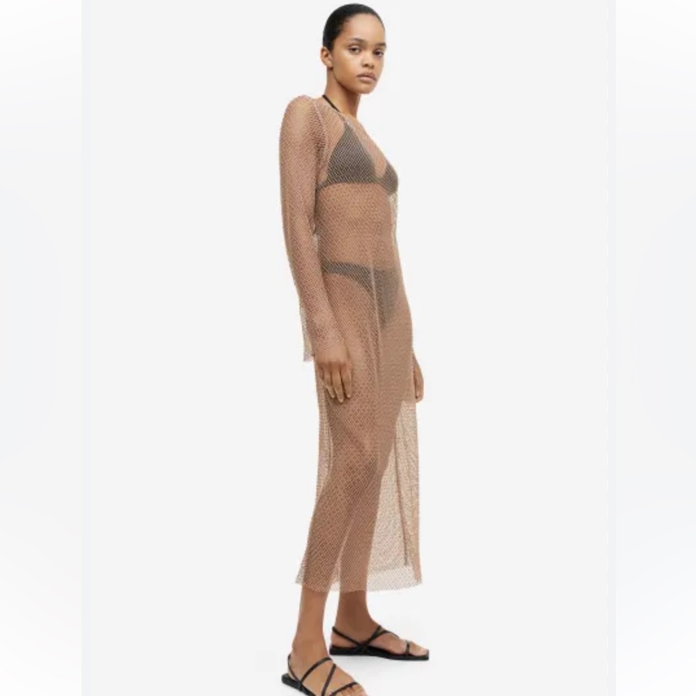 H&M sequin mesh dress M